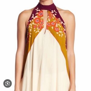 {Free People} "Beat of My Heart" Floral Halter Tunic